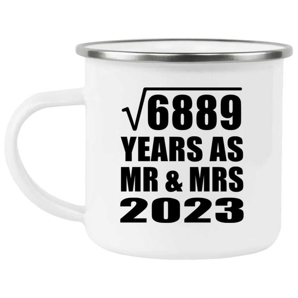 83rd Anniversary Square Root of 6889 Years As Mr & Mrs 2023 - 12oz Camping Mug