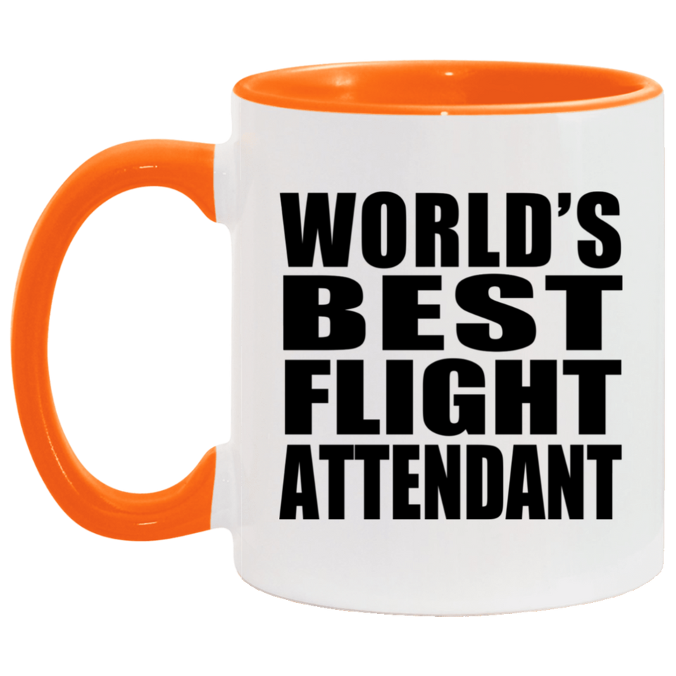 World's Best Flight Attendant - 11oz Accent Mug Orange