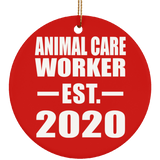 Animal Care Worker Established EST. 2020 - Circle Ornament