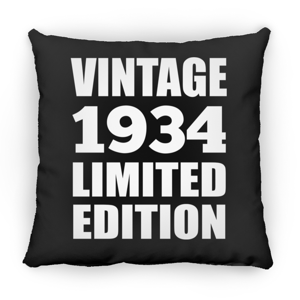 90th Birthday Vintage 1934 Limited Edition - Throw Pillow Black