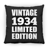 90th Birthday Vintage 1934 Limited Edition - Throw Pillow Black