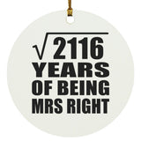 46th Anniversary Square Root of 2116 Years of Being Mrs Right - Circle Ornament