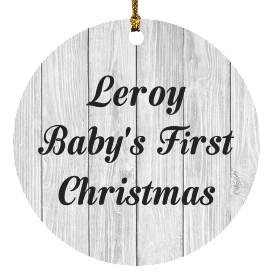 Leroy Baby's First Christmas - Circle Ornament F