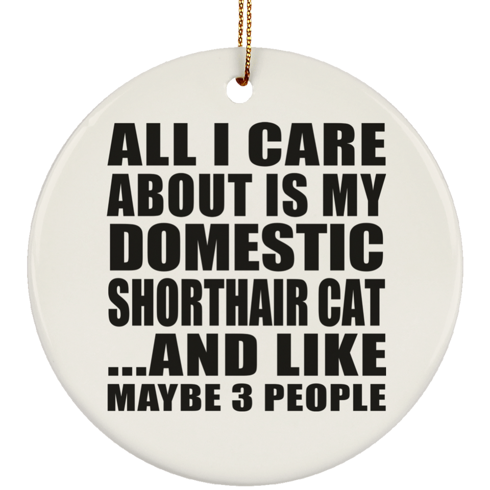 All I Care About Is My Domestic Shorthair Cat - Circle Ornament