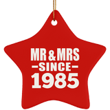 39th Anniversary Mr & Mrs Since 1985 - Star Ornament