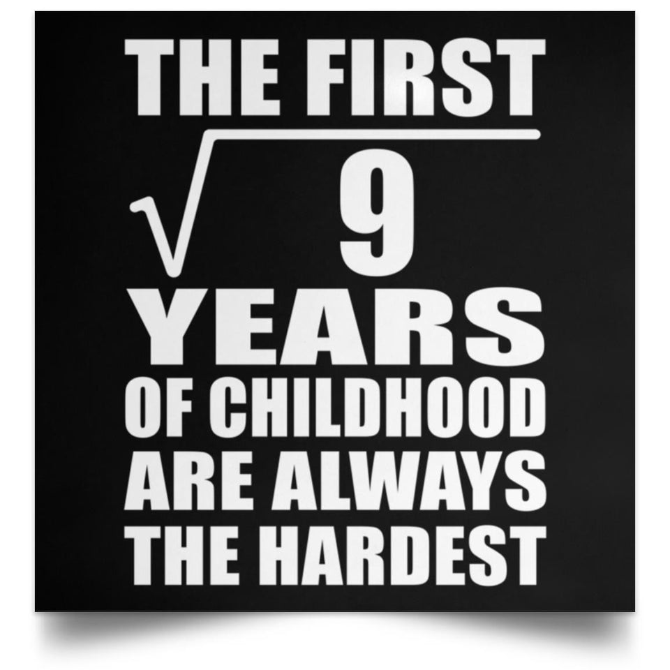 3rd Birthday Square Root of 9 Years of Childhood - Poster Square