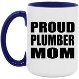 Proud Plumber Mom - 15oz Accent Mug Purple