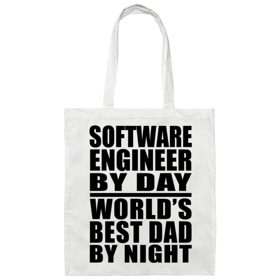 Software Engineer By Day World's Best Dad By Night - Tote Bag White