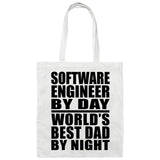 Software Engineer By Day World's Best Dad By Night - Tote Bag White