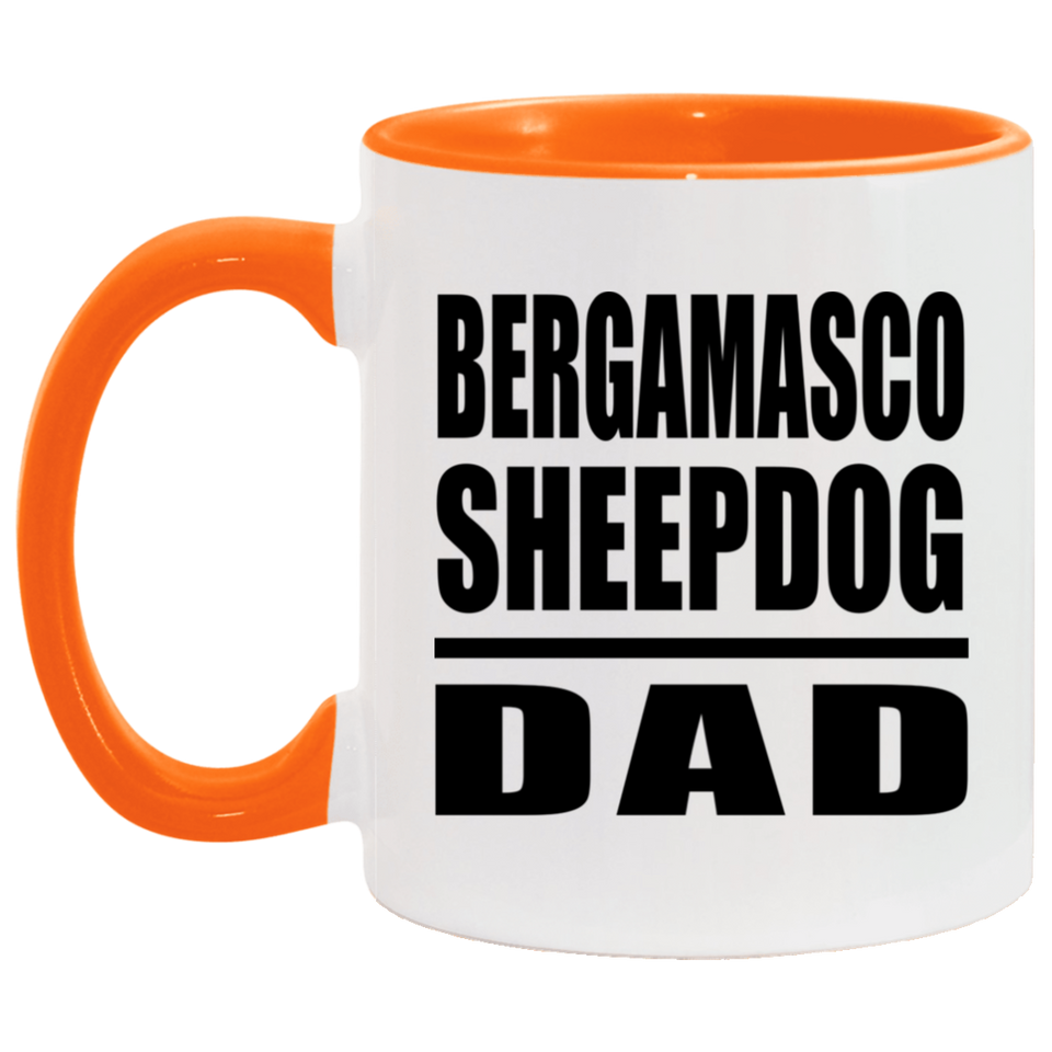 Bergamasco Sheepdog Dad - 11oz Accent Mug Orange