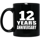 12th Anniversary 12 Years - 11 Oz Coffee Mug Black