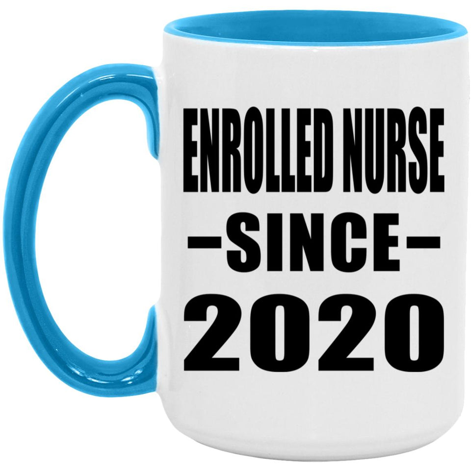 Enrolled Nurse Since 2020 - 15oz Accent Mug Blue