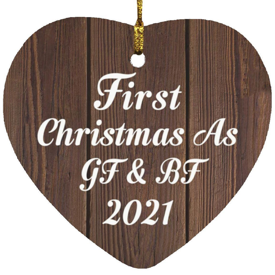 First Christmas As Gf & Bf 2021 - Heart Ornament D