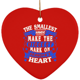 The Smallest Hands Make The Biggest Mark On Grandpa's Heart - Heart Ornament