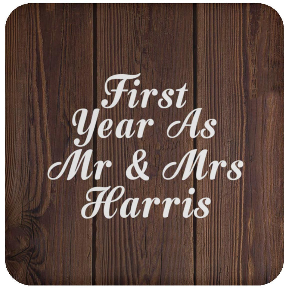 First Year As Mr & Mrs Harris - Drink Coaster D