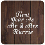 First Year As Mr & Mrs Harris - Drink Coaster D