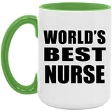 World's Best Nurse - 15oz Accent Mug Green