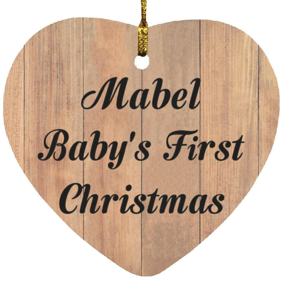 Mabel Baby's First Christmas - Heart Ornament C