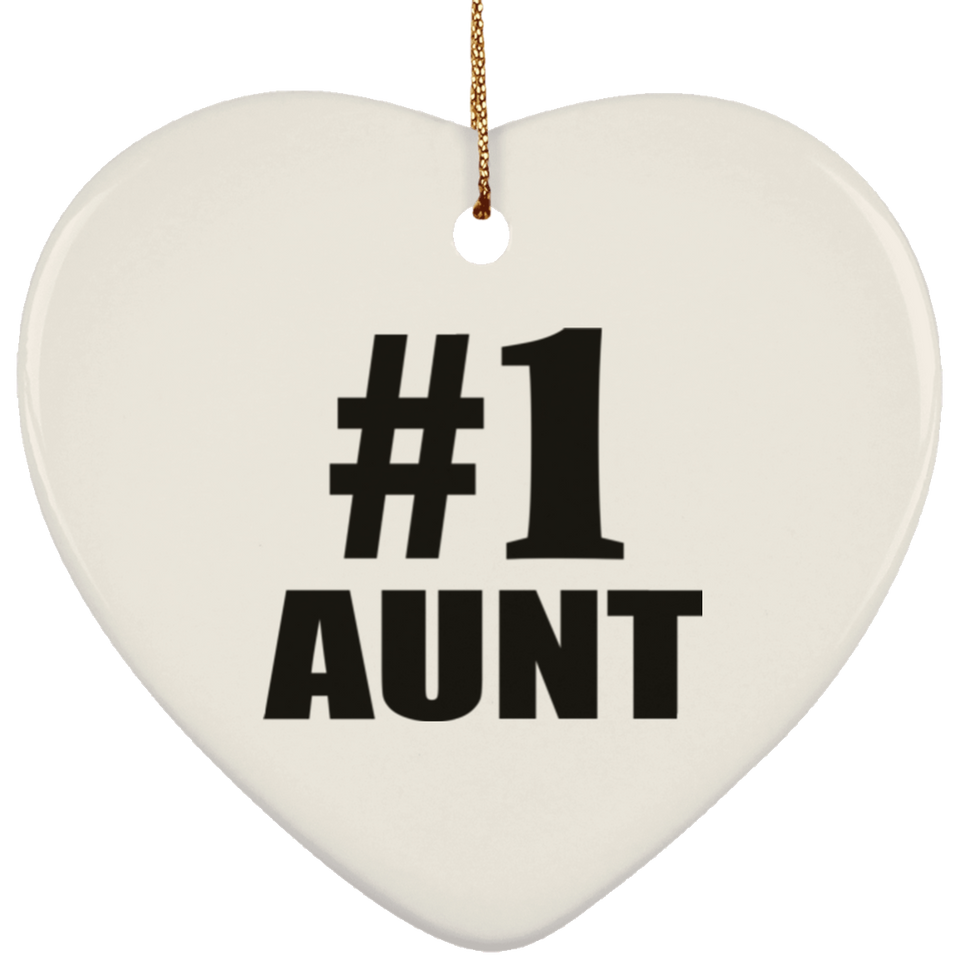 Number One #1 Aunt - Heart Ornament