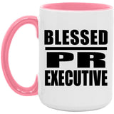 Blessed PR Executive - 15oz Accent Mug Pink