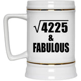 65th Birthday Square Root of 4225 & Fabulous - Beer Stein