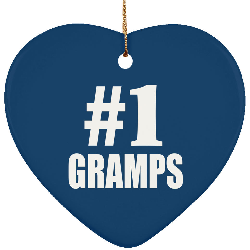 Number One #1 Gramps - Heart Ornament