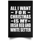 All I Want For Christmas Is My Irish Red And White Setter - Poster Portrait