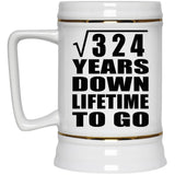 18th Anniversary Square Root of 324 Years Lifetime To Go - Beer Stein