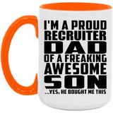 Proud Recruiter Dad Of Awesome Son - 15oz Accent Mug Orange