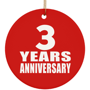 3rd Anniversary 3 Years Anniversary - Circle Ornament