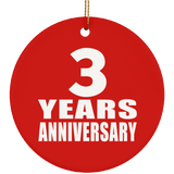 3rd Anniversary 3 Years Anniversary - Circle Ornament