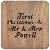 First Christmas As Mr & Mrs Powell - Drink Coaster C