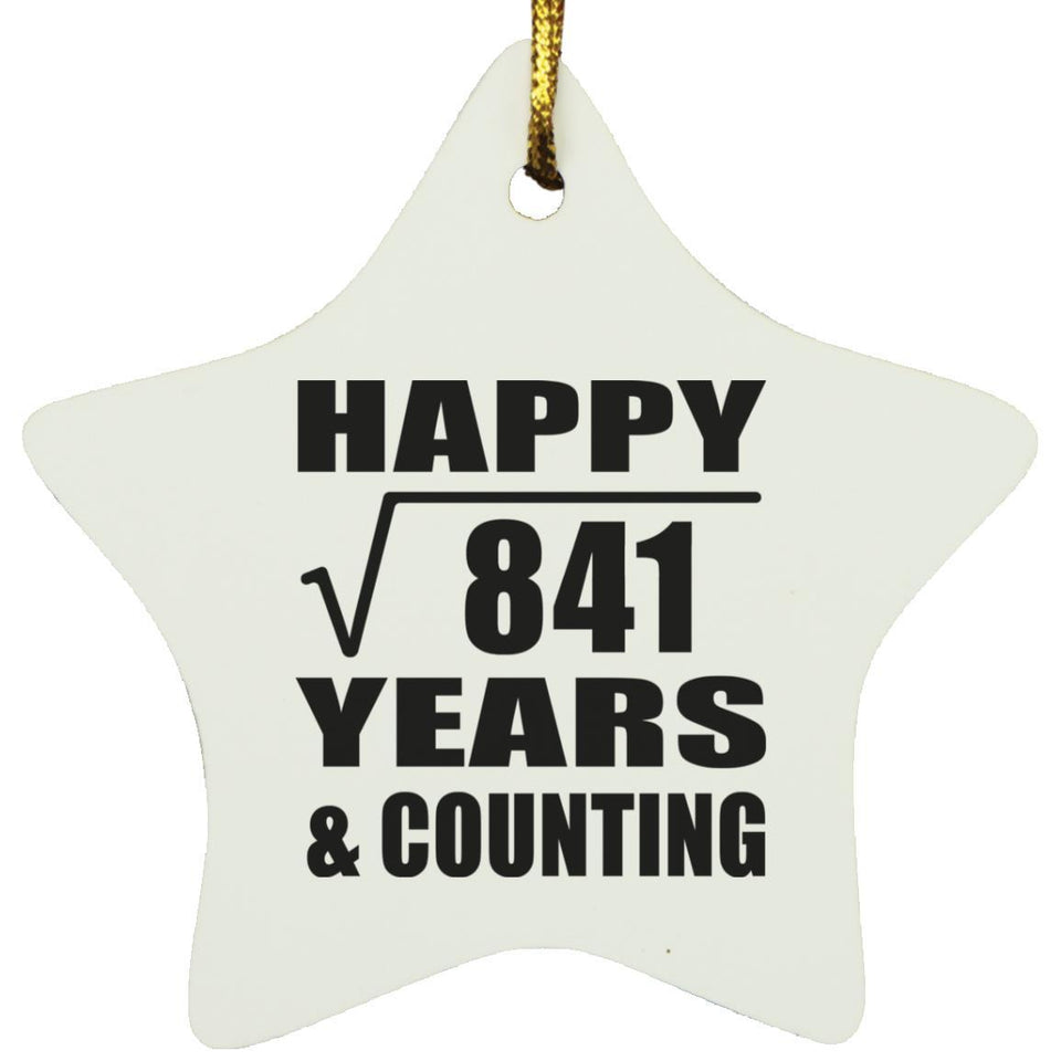 Happy 29th Anniversary Square Root of 841 Years & Counting - Star Ornament