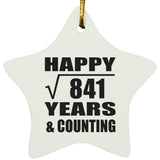 Happy 29th Anniversary Square Root of 841 Years & Counting - Star Ornament