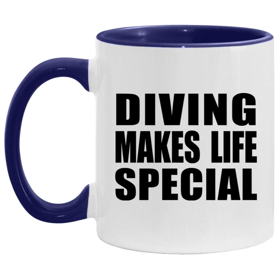 Diving Makes Life Special - 11oz Accent Mug Purple