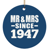 77th Anniversary Mr & Mrs Since 1947 - Circle Ornament