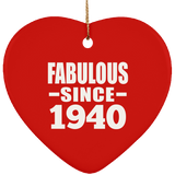 84th Birthday Fabulous Since 1940 - Heart Ornament