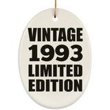 31st Birthday Vintage 1993 Limited Edition - Oval Ornament