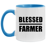Blessed Farmer - 11oz Accent Mug Blue