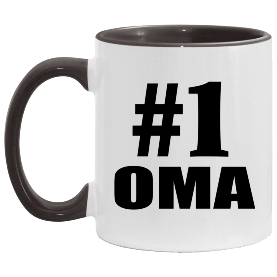 Number One #1 Oma - 11oz Accent Mug Black