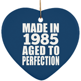 39th Birthday Made In 1985 Aged to Perfection - Heart Ornament