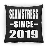 Seamstress Since 2019 - Throw Pillow Black
