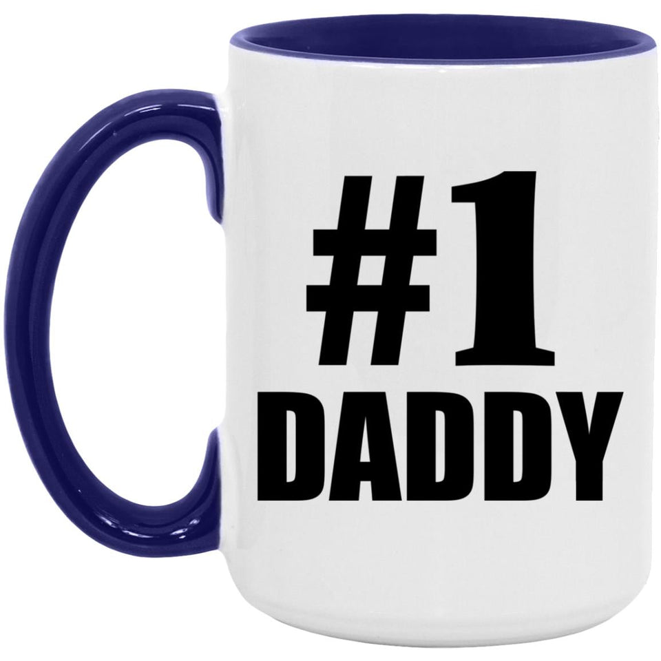 Number One #1 Daddy - 15oz Accent Mug Purple