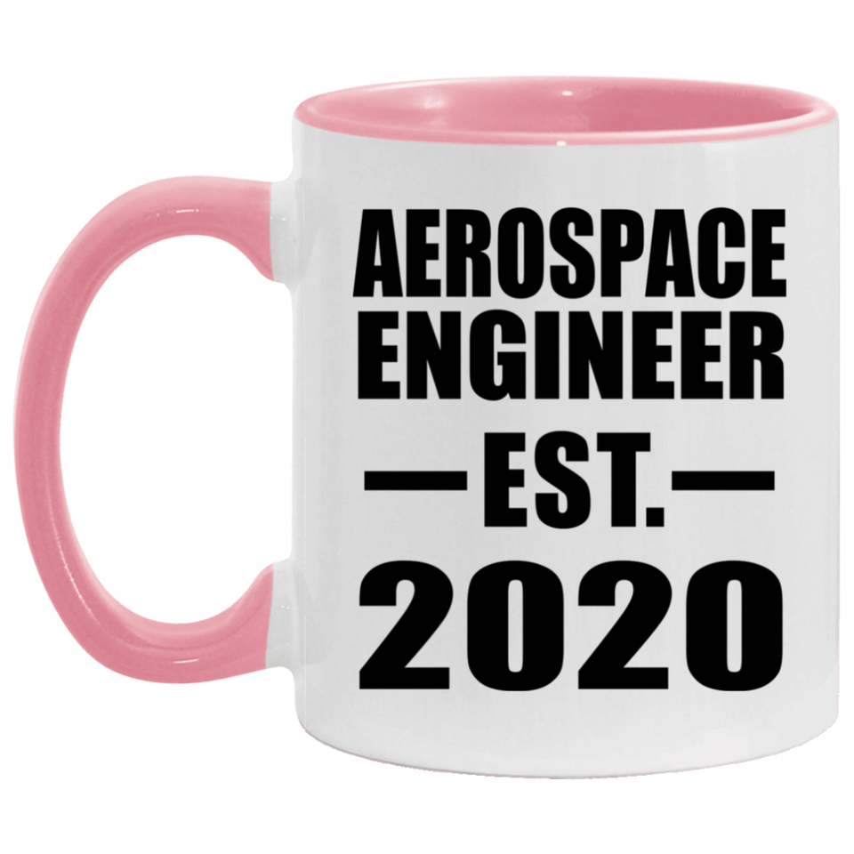 Aerospace Engineer Established EST. 2020 - 11oz Accent Mug Pink
