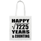 Happy 85th Anniversary Square Root of 7225 Years & Counting - Tote Bag White
