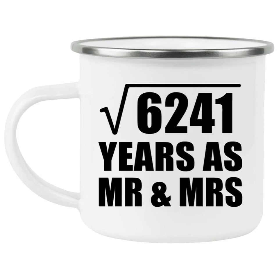 79th Anniversary Square Root of 6241 Years As Mr & Mrs - 12oz Camping Mug