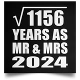 34th Anniversary Square Root of 1156 Years As Mr & Mrs 2024 - Poster Square