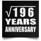 14th Anniversary Square Root of 196 Years Anniversary - Poster Square