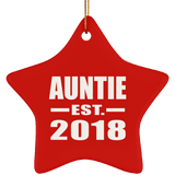 Auntie Established EST. 2018 - Star Ornament