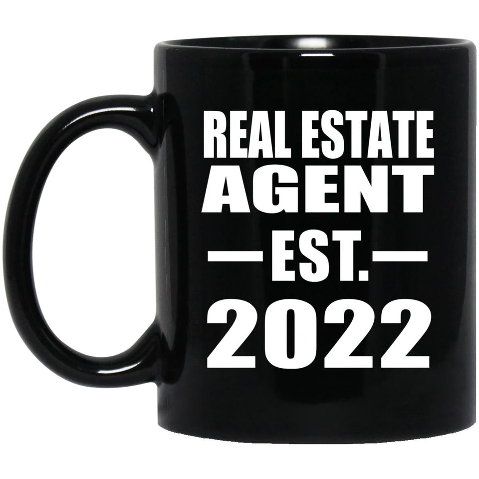 Real Estate Agent Established EST. 2022 - 11oz Coffee Mug Black